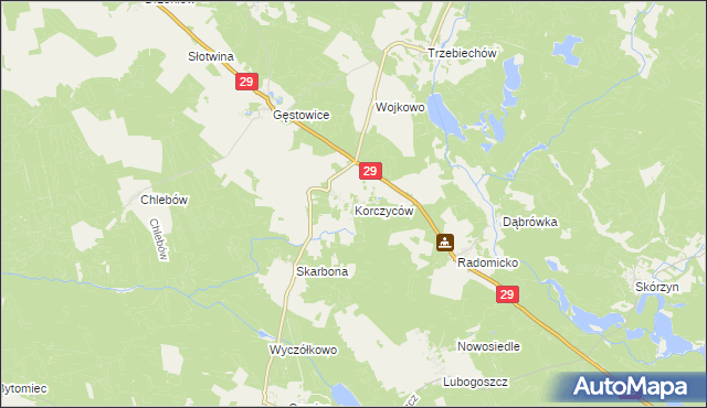 mapa Korczyców, Korczyców na mapie Targeo