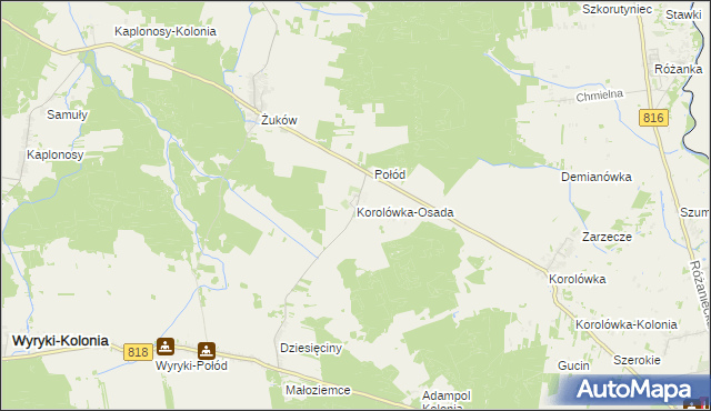 mapa Korolówka-Osada, Korolówka-Osada na mapie Targeo