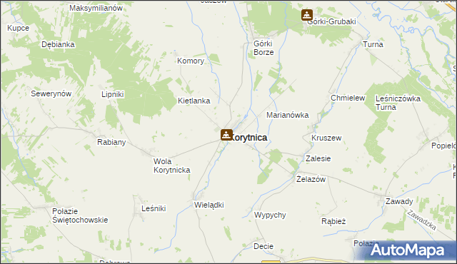 mapa Korytnica powiat węgrowski, Korytnica powiat węgrowski na mapie Targeo