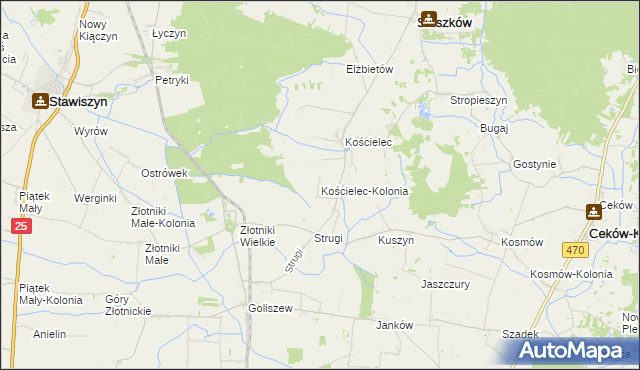 mapa Kościelec-Kolonia, Kościelec-Kolonia na mapie Targeo