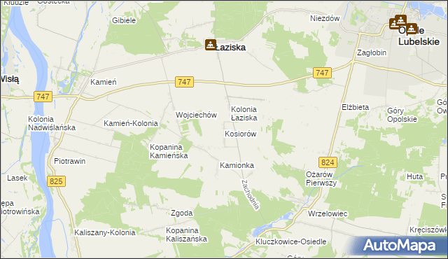 mapa Kosiorów gmina Łaziska, Kosiorów gmina Łaziska na mapie Targeo