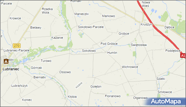 mapa Koszanowo gmina Włocławek, Koszanowo gmina Włocławek na mapie Targeo