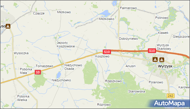 mapa Kosztowo, Kosztowo na mapie Targeo