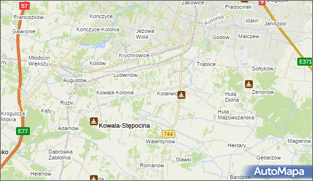 mapa Kotarwice, Kotarwice na mapie Targeo