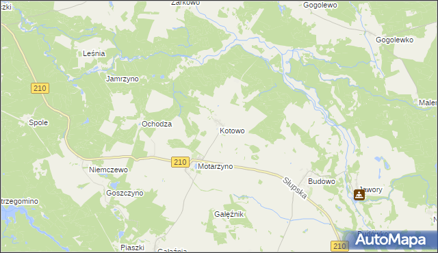 mapa Kotowo gmina Dębnica Kaszubska, Kotowo gmina Dębnica Kaszubska na mapie Targeo