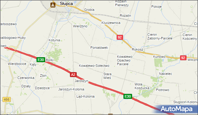 mapa Kowalewo-Opactwo, Kowalewo-Opactwo na mapie Targeo