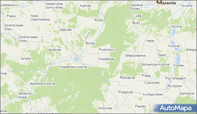 mapa Kowalków, Kowalków na mapie Targeo