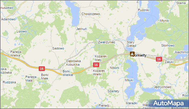 mapa Kozarek Mały, Kozarek Mały na mapie Targeo