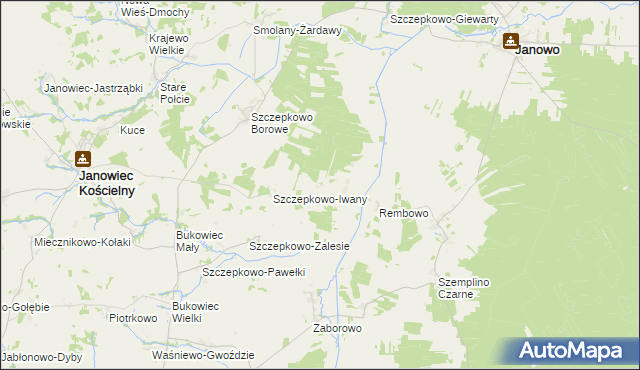 mapa Krajewo-Kawęczyno, Krajewo-Kawęczyno na mapie Targeo