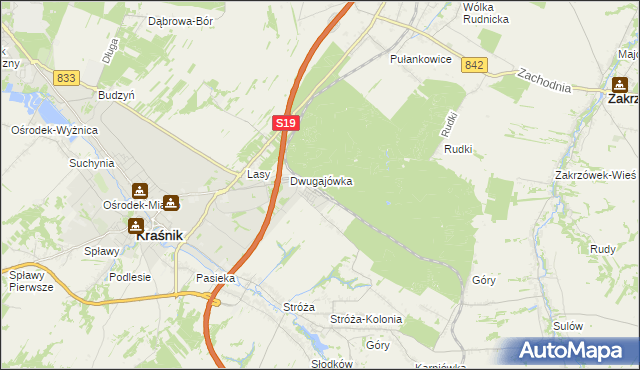 mapa Kraśnik powiat kraśnicki, Kraśnik powiat kraśnicki na mapie Targeo