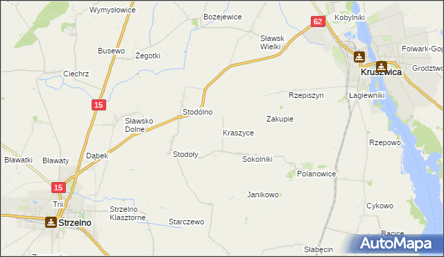 mapa Kraszyce, Kraszyce na mapie Targeo