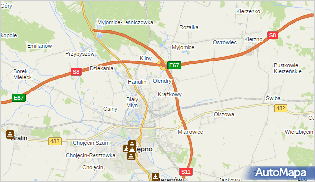 mapa Krążkowy, Krążkowy na mapie Targeo