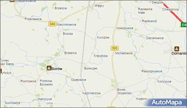 mapa Kręczków, Kręczków na mapie Targeo