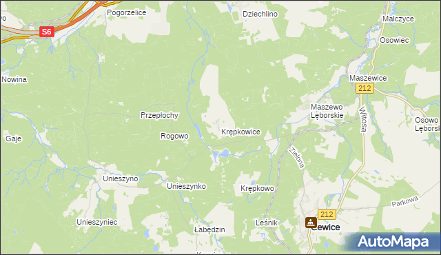 mapa Krępkowice, Krępkowice na mapie Targeo