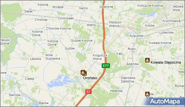 mapa Krogulcza Mokra, Krogulcza Mokra na mapie Targeo