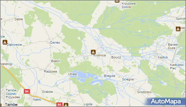 mapa Krośnica gmina Izbicko, Krośnica gmina Izbicko na mapie Targeo