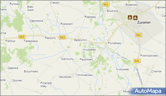 mapa Kruszewo gmina Żuromin, Kruszewo gmina Żuromin na mapie Targeo