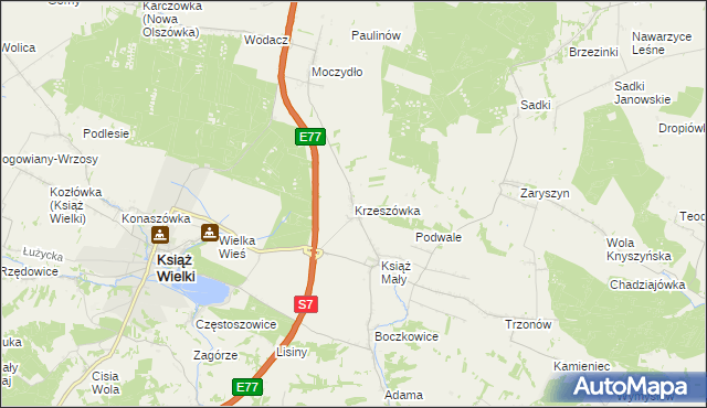 mapa Krzeszówka, Krzeszówka na mapie Targeo