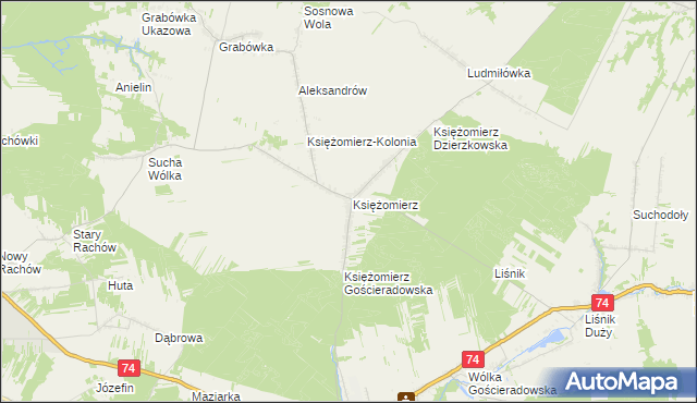 mapa Księżomierz-Osada, Księżomierz-Osada na mapie Targeo