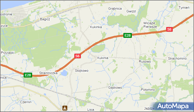 mapa Kukinia, Kukinia na mapie Targeo