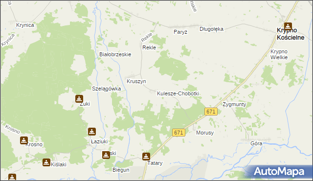 mapa Kulesze-Chobotki, Kulesze-Chobotki na mapie Targeo