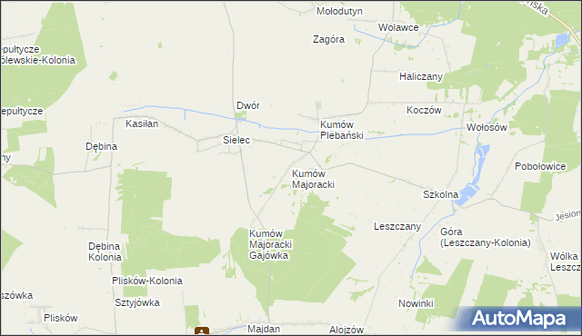 mapa Kumów Majoracki, Kumów Majoracki na mapie Targeo