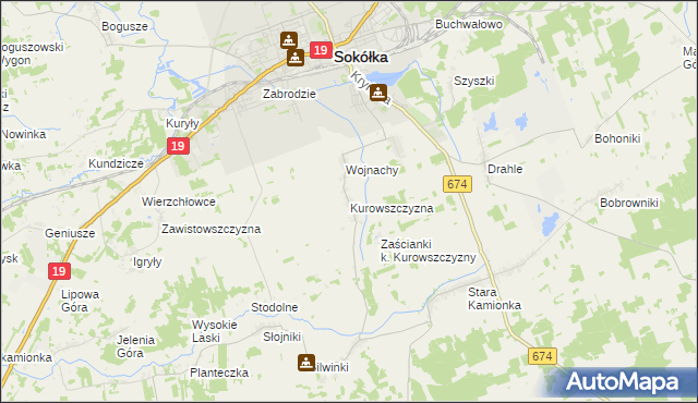 mapa Kurowszczyzna, Kurowszczyzna na mapie Targeo