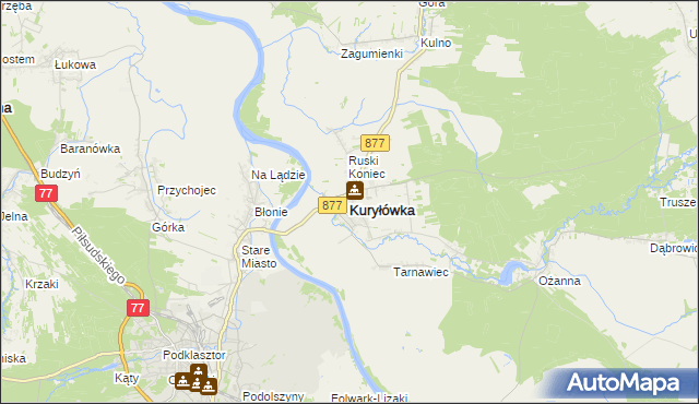 mapa Kuryłówka, Kuryłówka na mapie Targeo