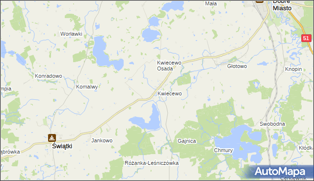 mapa Kwiecewo, Kwiecewo na mapie Targeo