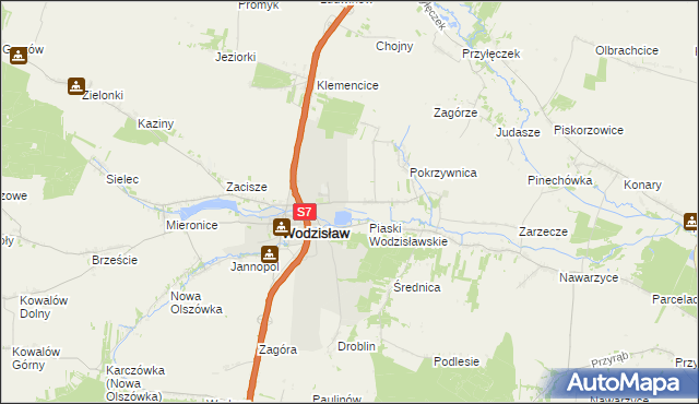 mapa Laskowa gmina Wodzisław, Laskowa gmina Wodzisław na mapie Targeo