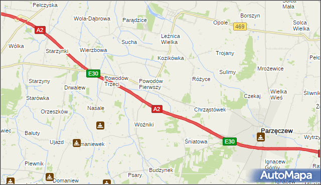 mapa Łążki, Łążki na mapie Targeo