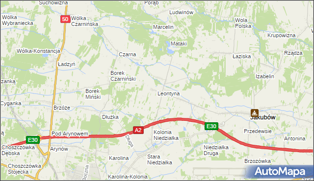 mapa Leontyna, Leontyna na mapie Targeo