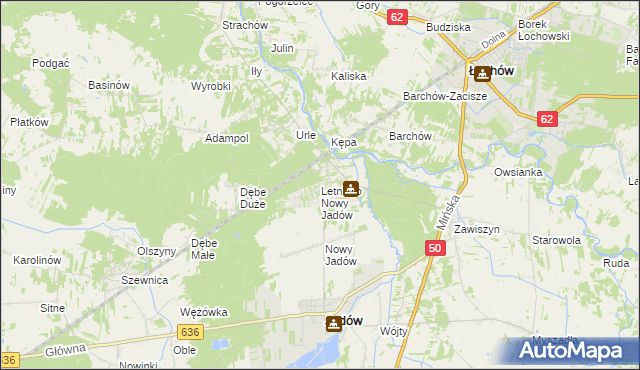 mapa Letnisko Nowy Jadów, Letnisko Nowy Jadów na mapie Targeo