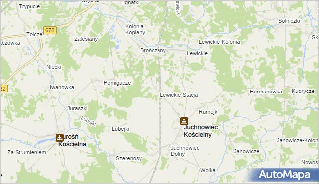 mapa Lewickie-Stacja, Lewickie-Stacja na mapie Targeo