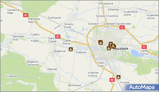 mapa Ligota Dolna gmina Kluczbork, Ligota Dolna gmina Kluczbork na mapie Targeo