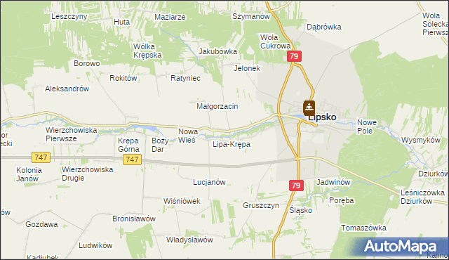 mapa Lipa-Miklas, Lipa-Miklas na mapie Targeo