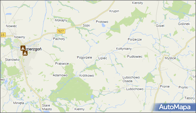 mapa Lipiec, Lipiec na mapie Targeo