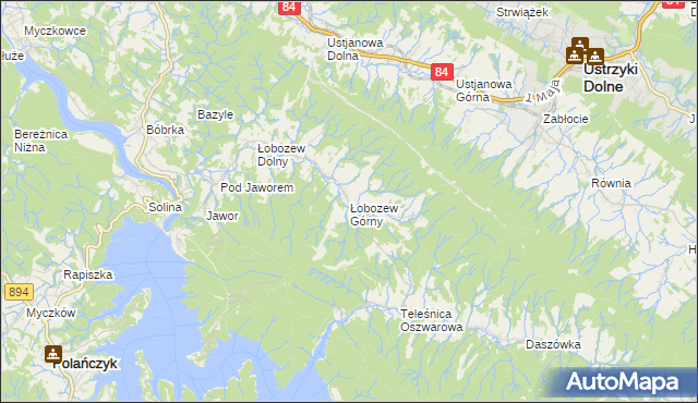 mapa Łobozew Górny, Łobozew Górny na mapie Targeo