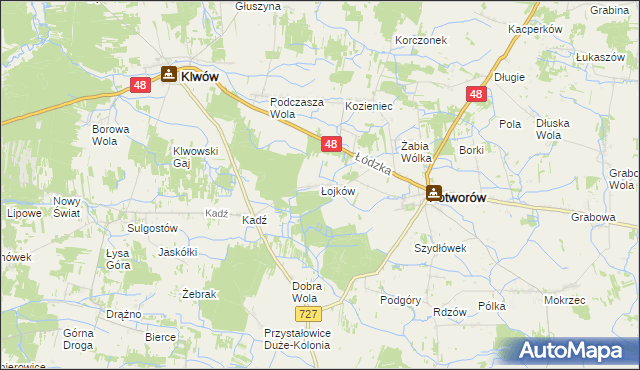 mapa Łojków, Łojków na mapie Targeo