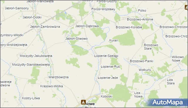 mapa Łopienie-Szelągi, Łopienie-Szelągi na mapie Targeo