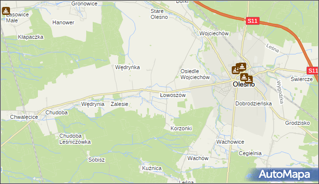 mapa Łowoszów, Łowoszów na mapie Targeo