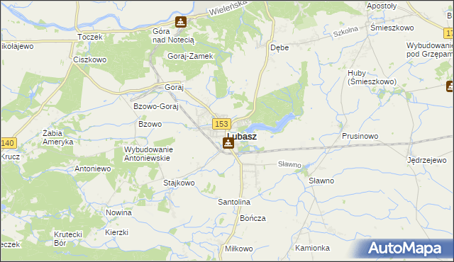 mapa Lubasz powiat czarnkowsko-trzcianecki, Lubasz powiat czarnkowsko-trzcianecki na mapie Targeo