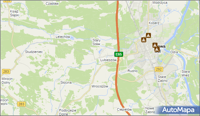 mapa Lubieszów gmina Nowa Sól, Lubieszów gmina Nowa Sól na mapie Targeo