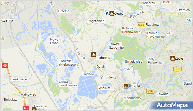 mapa Lubomia, Lubomia na mapie Targeo