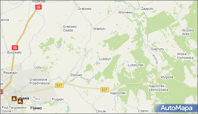 mapa Lubstyn, Lubstyn na mapie Targeo