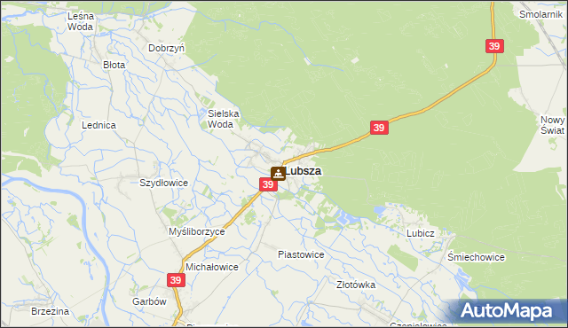 mapa Lubsza powiat brzeski, Lubsza powiat brzeski na mapie Targeo