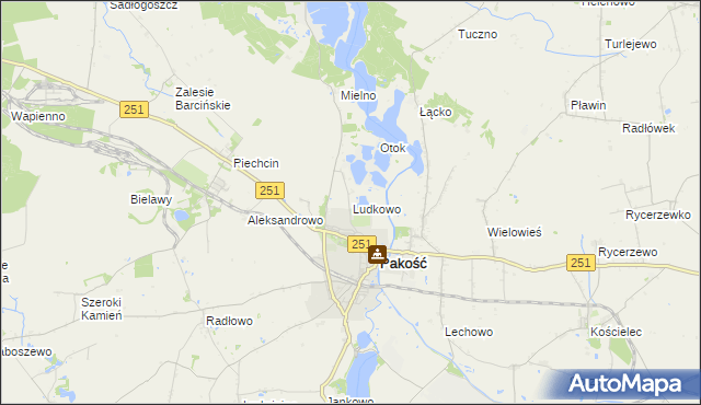 mapa Ludkowo gmina Pakość, Ludkowo gmina Pakość na mapie Targeo