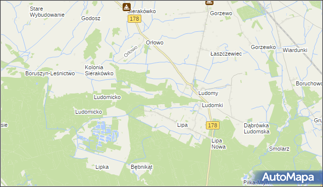 mapa Ludomy Leśniczówka, Ludomy Leśniczówka na mapie Targeo