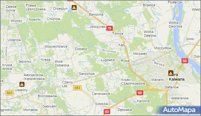 mapa Ługówka, Ługówka na mapie Targeo