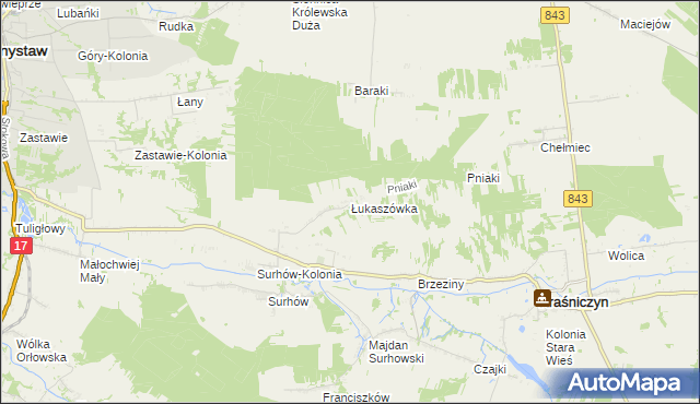 mapa Łukaszówka gmina Kraśniczyn, Łukaszówka gmina Kraśniczyn na mapie Targeo